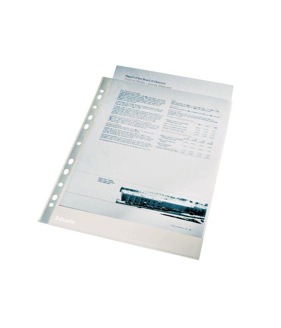 Funda multitaladro esselte folio polipropileno 120 mc cristal caja de 100 unidades - Imagen 1