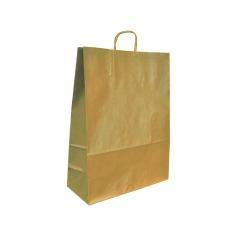 Bolsa kraft q-connect natural asa retorcida 240x100x310 mm - Imagen 1