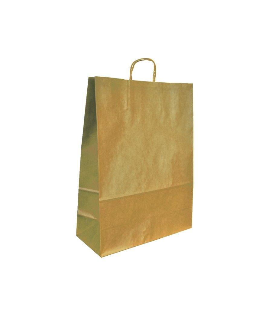 Bolsa kraft q-connect natural asa retorcida 240x100x310 mm - Imagen 1