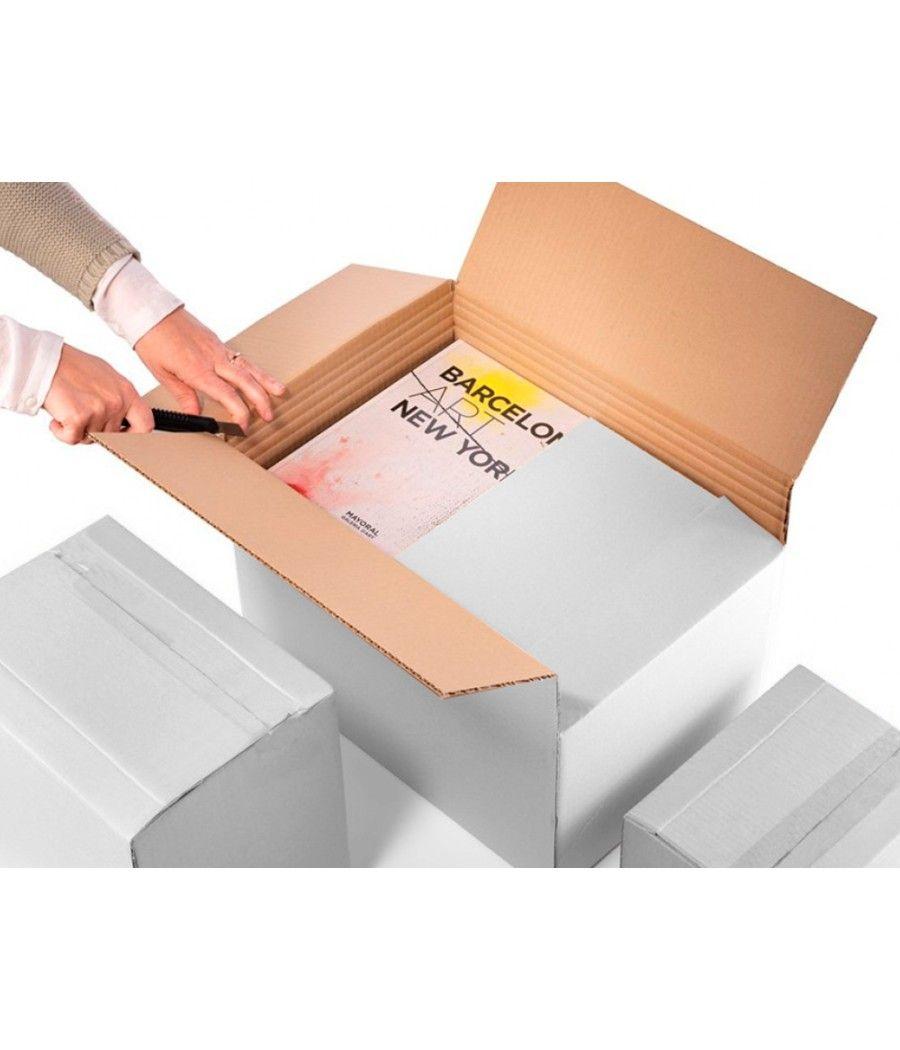 Caja para embalar q-connect blanca regulable en altura doble canal 450x280 mm - Imagen 1