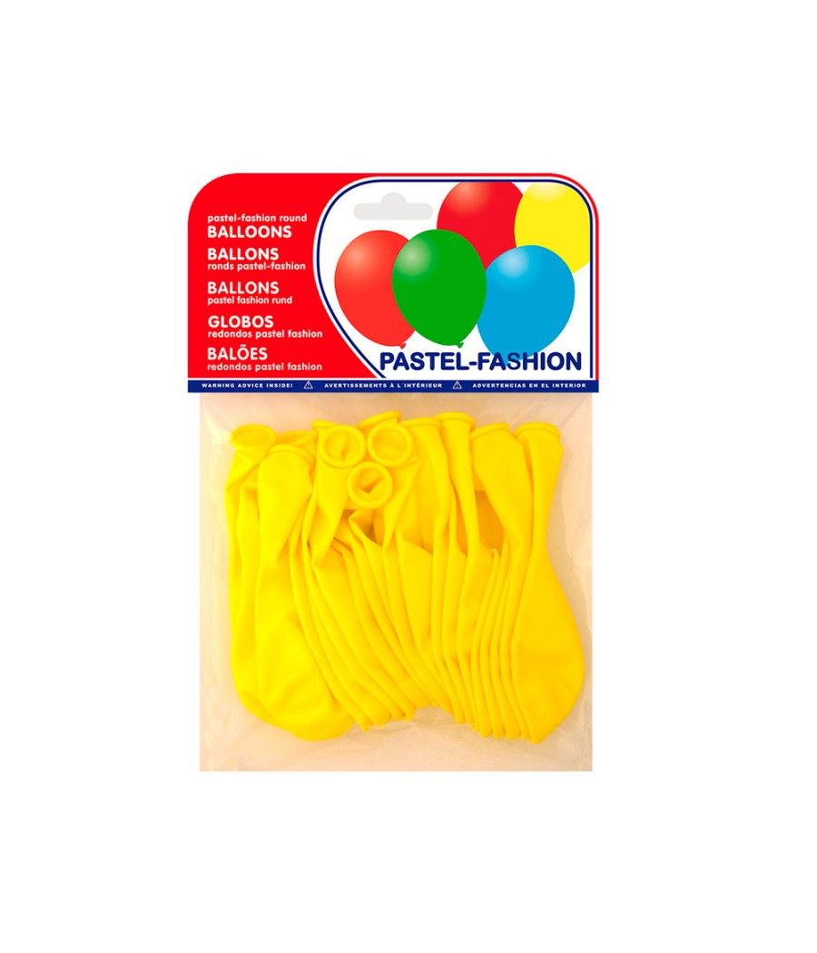 Globos pastel amarillo bolsa de 20 unidades - Imagen 1