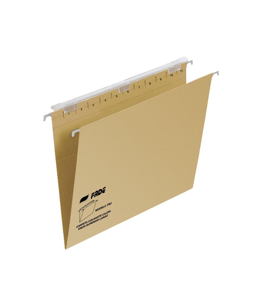 Carpeta colgante fade tiki folio prolongado visor superior 290 mm efecto lupa kraft eco 230 g/m lomo v - Imagen 1
