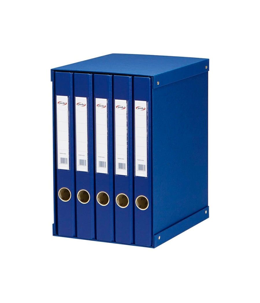 Modulo pardo 5 archivadores de palanca folio 2 anillas 25 mm azul 350x230x300 mm - Imagen 1