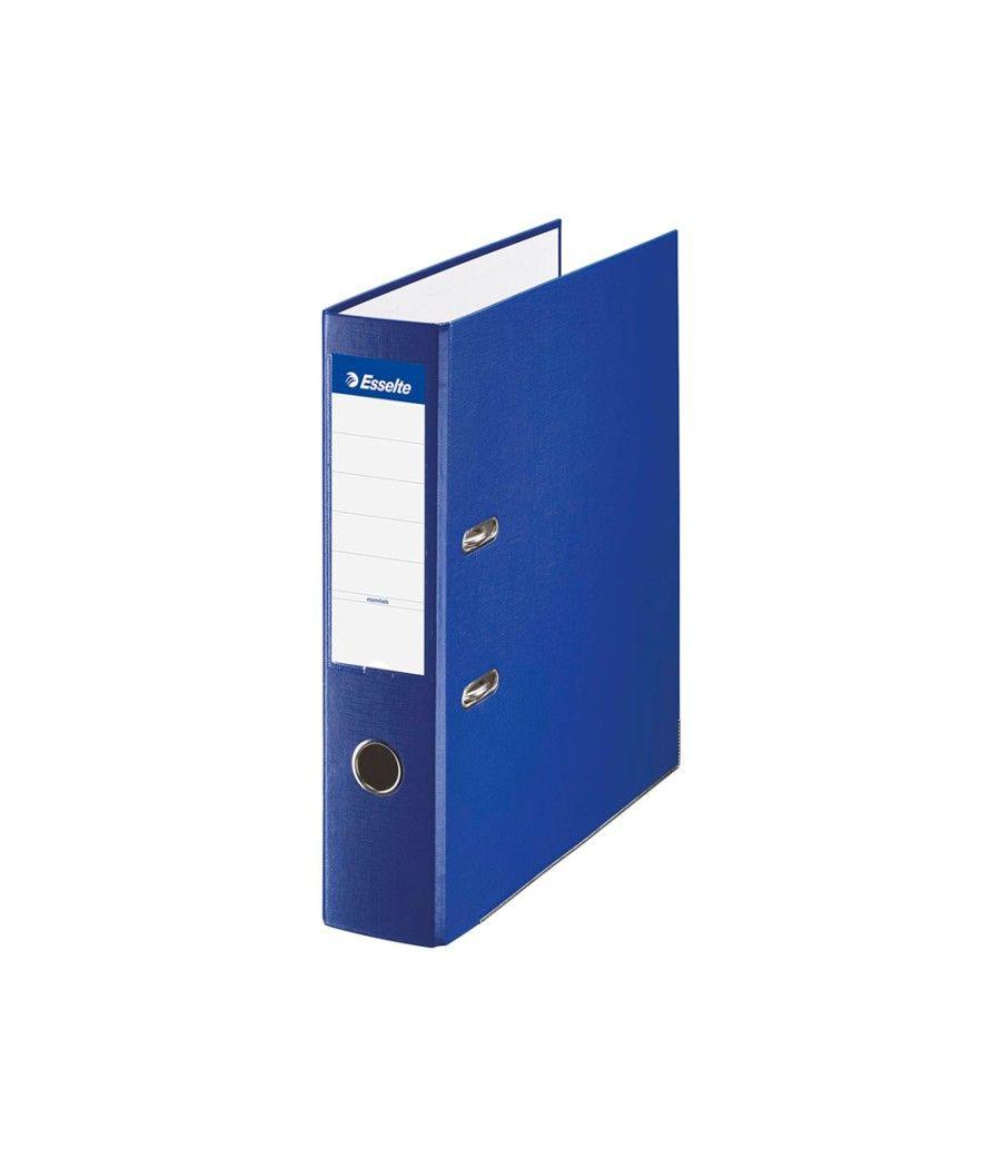 Archivador de palanca esselte cartón forrado pvc folio lomo de 75 mm con rado azul - Imagen 1