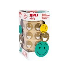 Gomets apli autoadhesivo smile oro cara feliz rollo de 900 unidades - Imagen 1