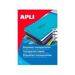 Etiqueta adhesiva apli transparente 48,5x25,4 mm fotocopia láser inkjet caja 20 hojas din a4 con 880 - Imagen 1