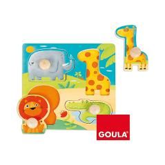 Puzzle goula animales selva 4 piezas - Imagen 1