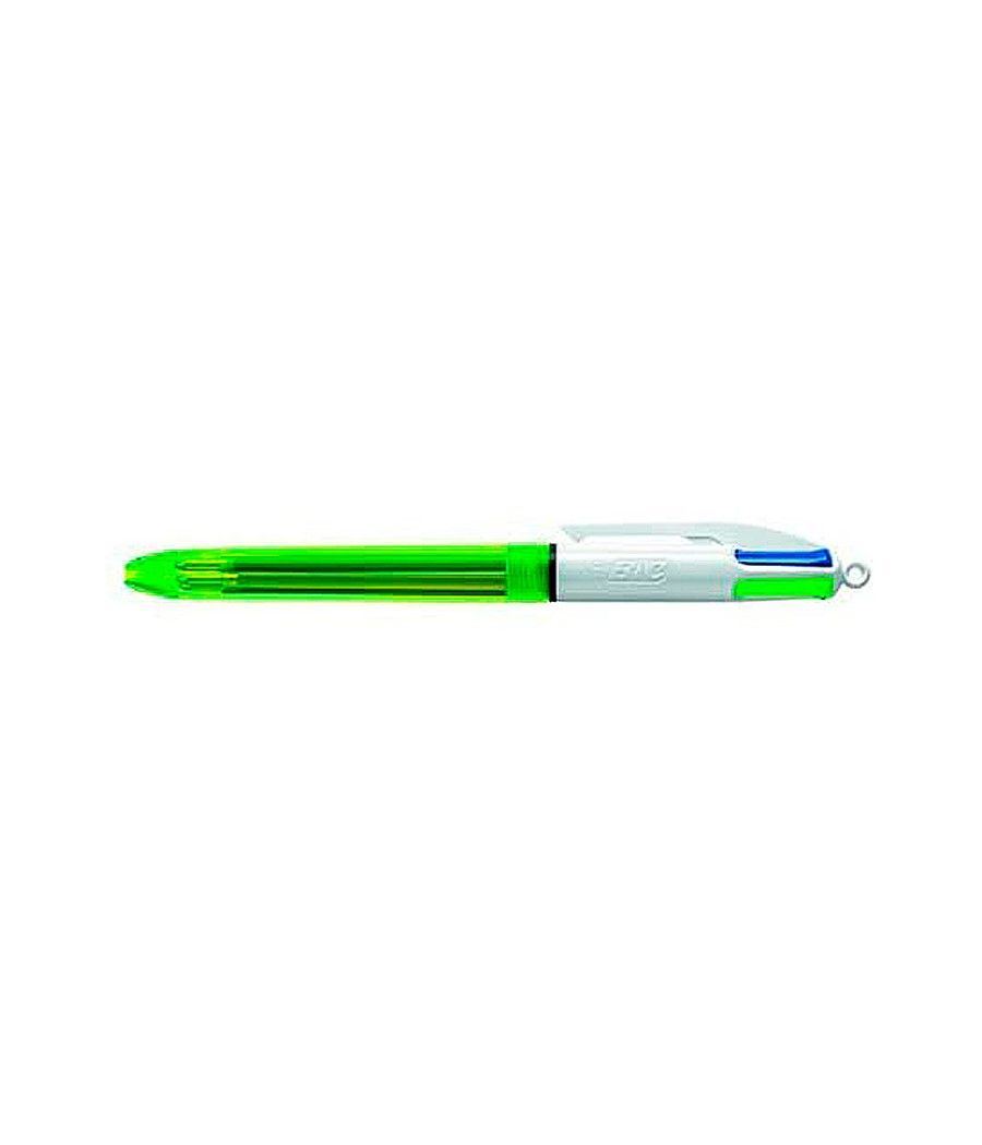 Bolígrafo bic cuatro colores azul / negro / rojo / amarillo flúor punta media 1 mm - Imagen 1