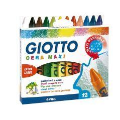 Lápices cera giotto maxi caja de 12 colores - Imagen 1