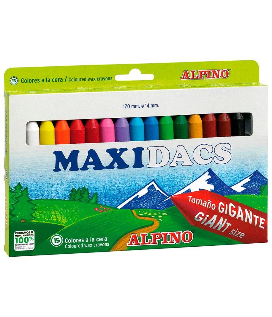 Lápices de cera alpino maxidacs caja de 15 colores surtidos - Imagen 1