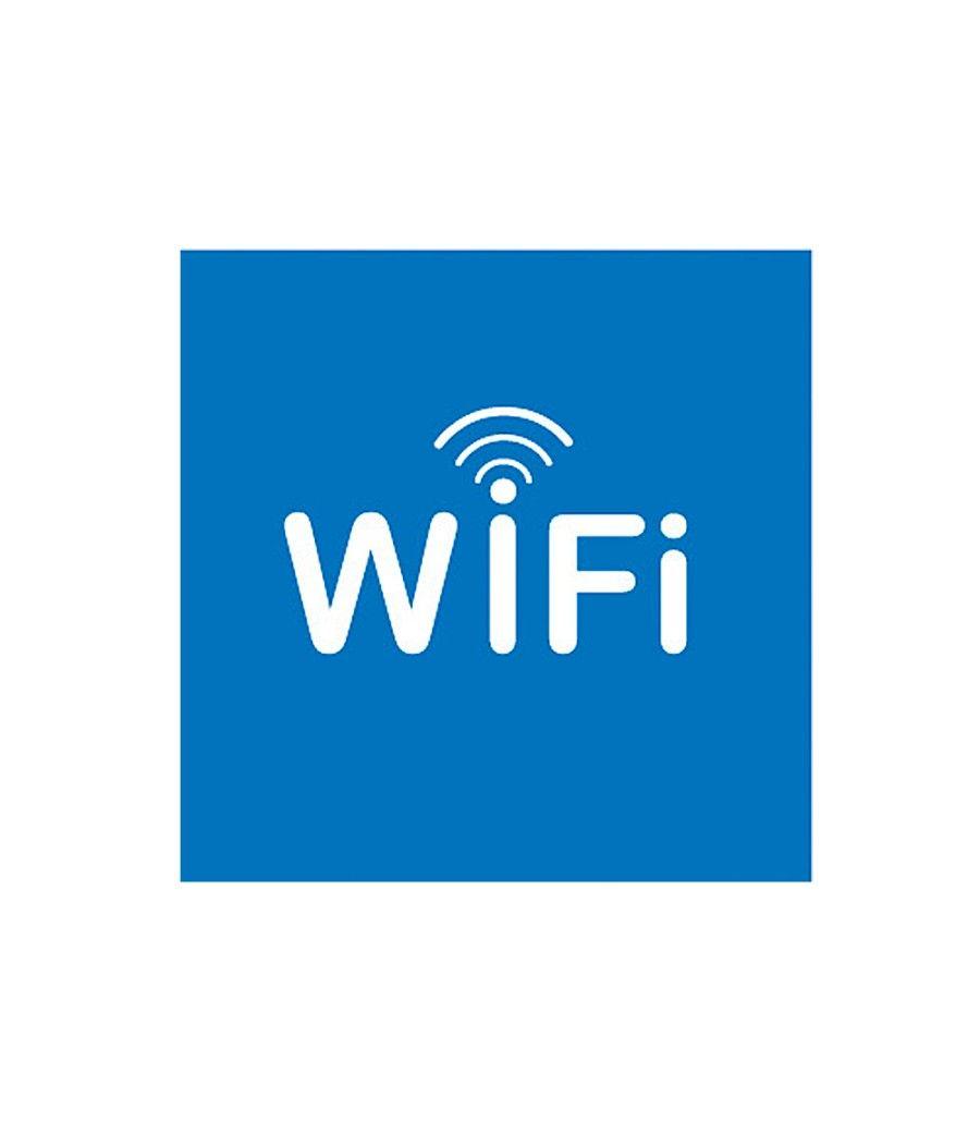 Etiqueta adhesiva apli de señalizacion simbolo wifi 114x114 mm - Imagen 1