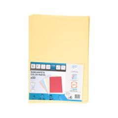 Subcarpeta cartulina gio folio amarillo pastel 180 g/m2 - Imagen 1