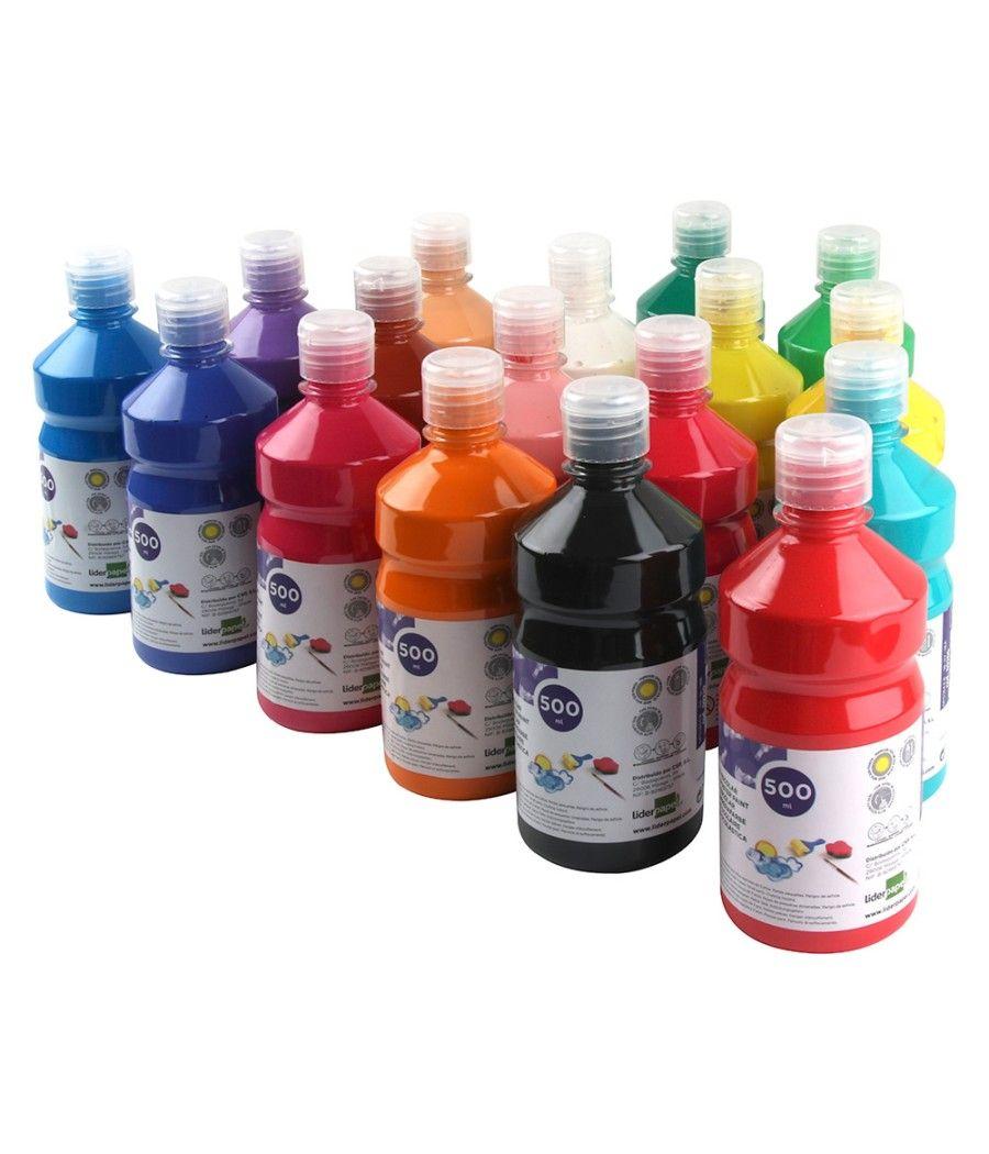 Tempera líquida liderpapel escolar 500 ml amarillo limon - Imagen 1