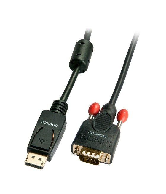 Lindy 41940 adaptador de cable de vídeo 0,5 m VGA (D-Sub) DisplayPort Negro - Imagen 1