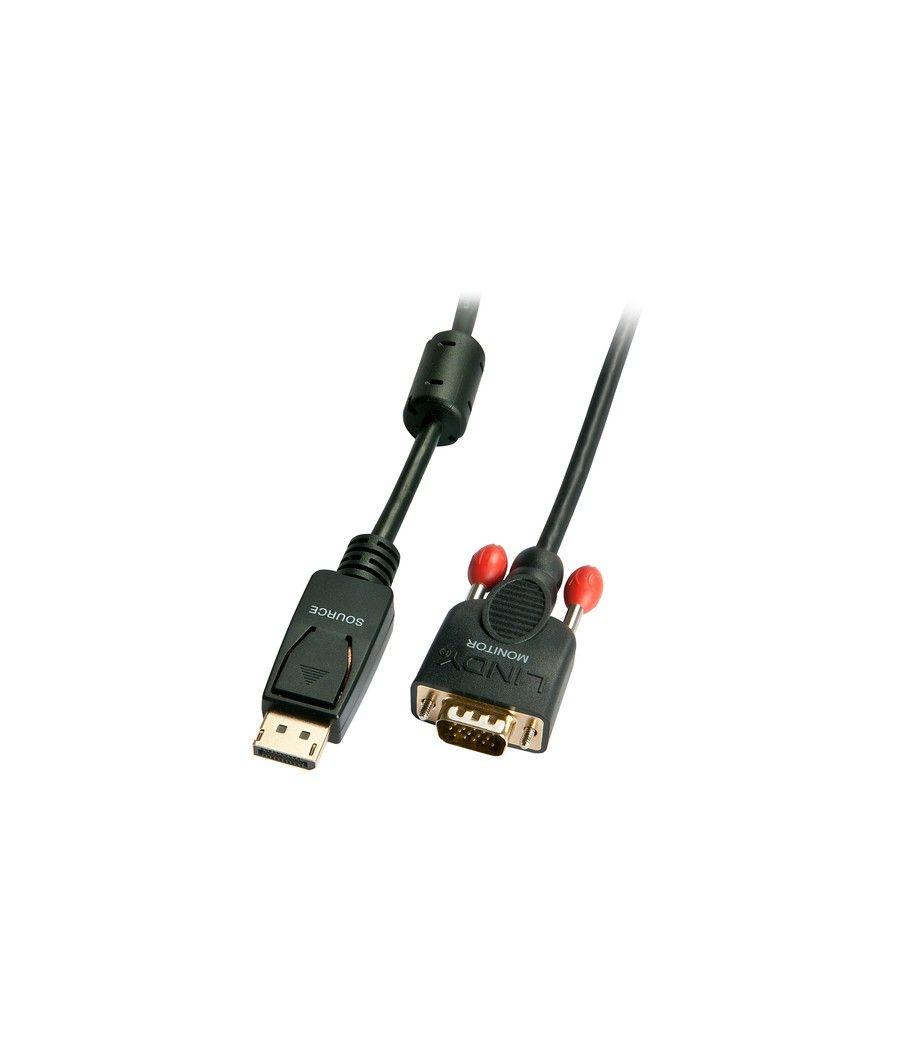 Lindy 41940 adaptador de cable de vídeo 0,5 m VGA (D-Sub) DisplayPort Negro - Imagen 1