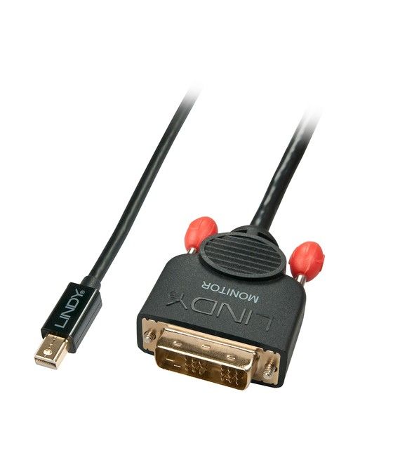Lindy 41952 adaptador de cable de vídeo 2 m Mini DisplayPort DVI-D Negro - Imagen 1