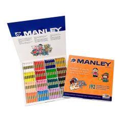 Lápices cera manley caja de 192 unidades 16 colores surtidos - Imagen 1