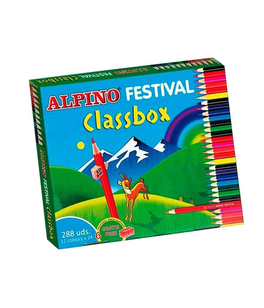 Lápices de colores alpino festival classbox caja de 288 unidades 12 colores surtidos - Imagen 1