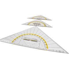 Escuadra liderpapel geometria 16 cm plástico cristal con pestaña de sujeccion - Imagen 1