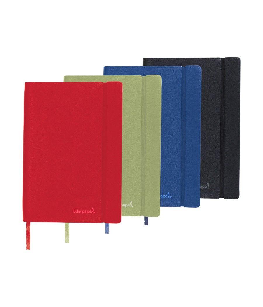 Libreta liderpapel simil piel a6 120 hojas 70g/m2 liso colores surtidos - Imagen 1