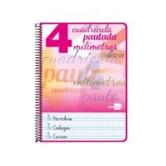 Cuaderno espiral liderpapel folio pautaguia tapa dura 80h 75 gr cuadro pautado 4mmcon margen colores surtidos - Imagen 1