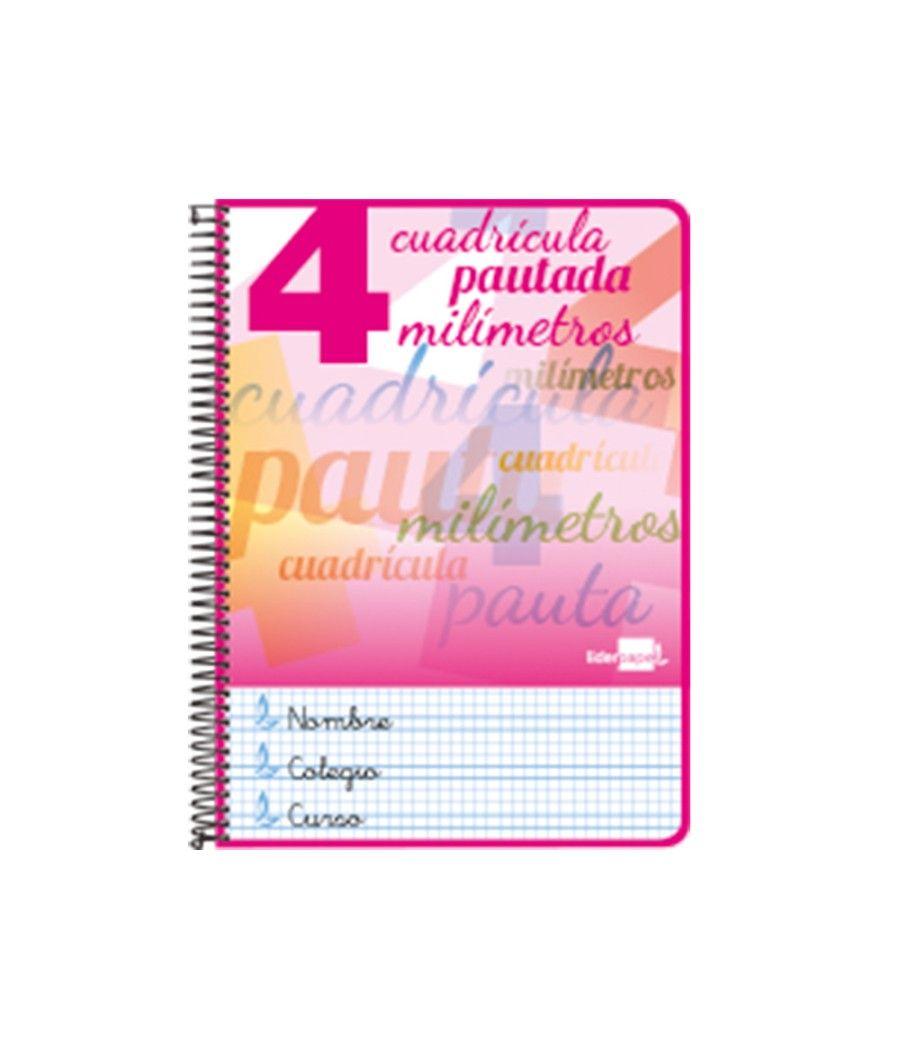 Cuaderno espiral liderpapel folio pautaguia tapa dura 80h 75 gr cuadro pautado 4mmcon margen colores surtidos - Imagen 1