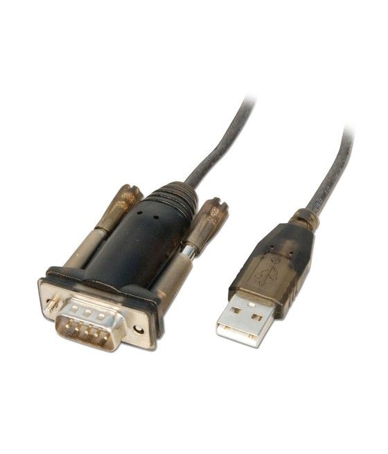 Lindy 42855 cable de serie Gris, Transparente 1,5 m USB tipo A DB-9 - Imagen 1
