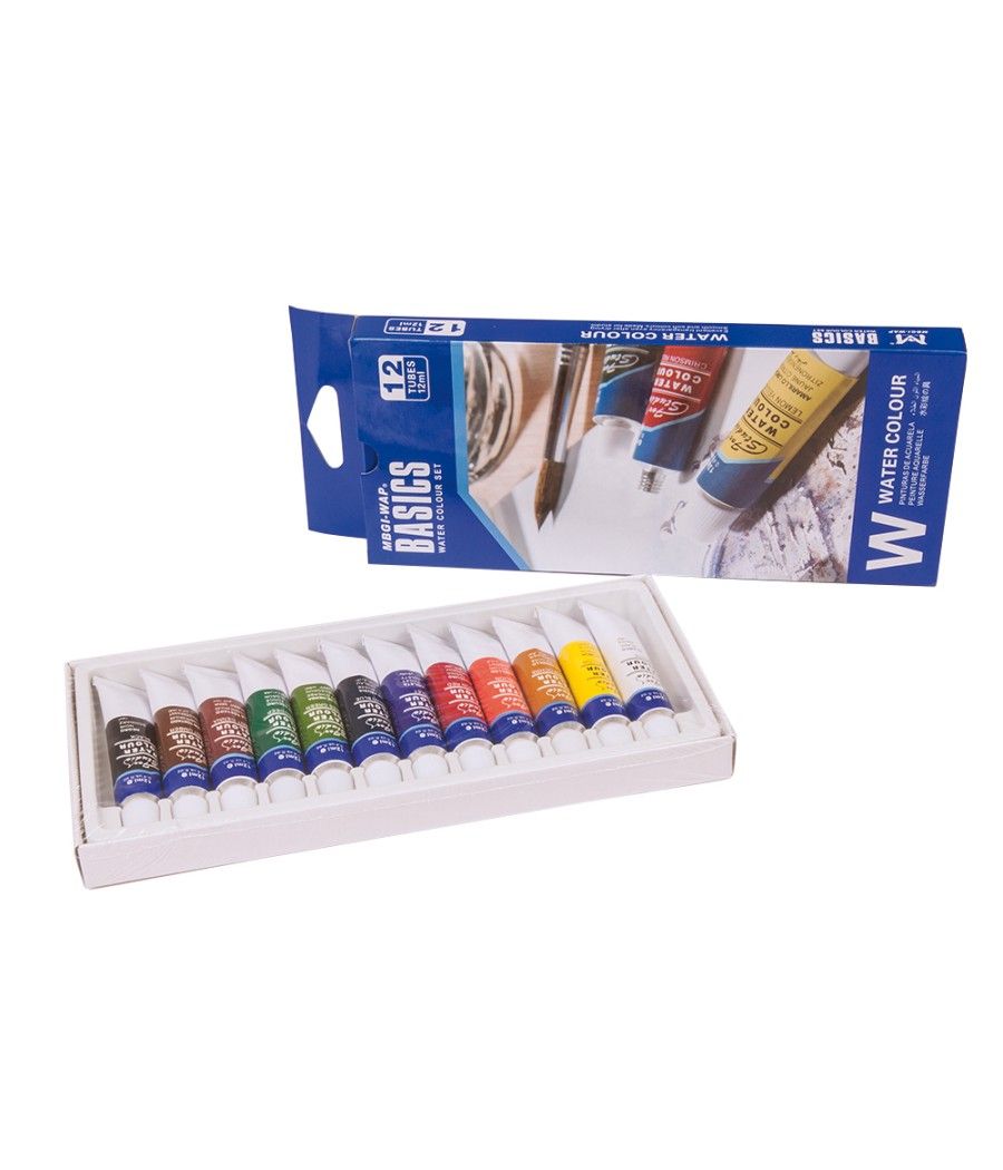Acuarela artist caja cartón de 12 colores surtidos de 12 ml