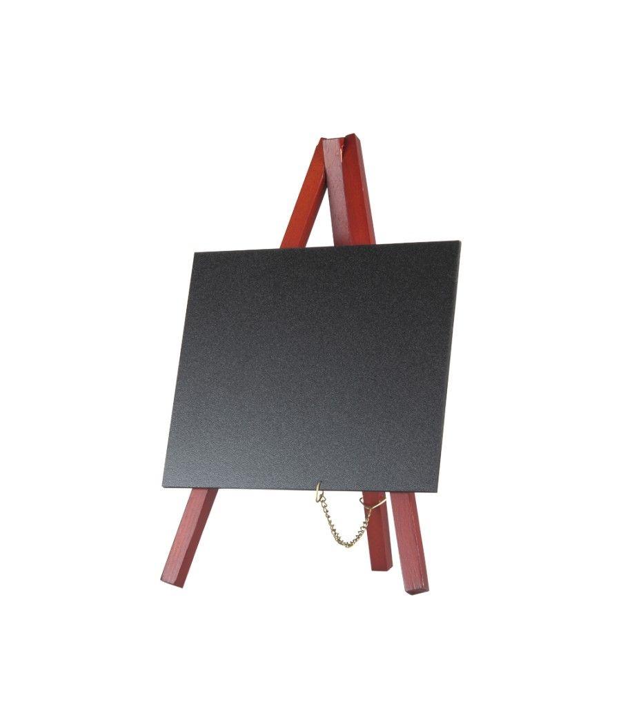 Pizarra negra liderpapel caballete madera superficie para rotuladores tipo tiza 15x13cm juego 3 pizarras - Imagen 1