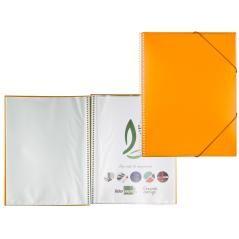 Carpeta liderpapel escaparate con espiral 80 fundas polipropileno din a4 naranja - Imagen 1