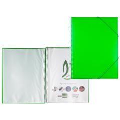 Carpeta liderpapel escaparate con espiral 80 fundas polipropileno din a4 verde - Imagen 1