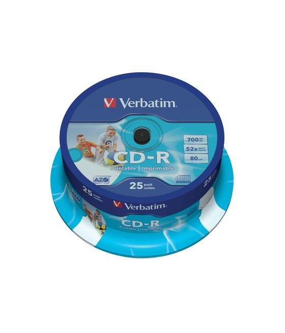 Verbatim CD-R AZO Wide Inkjet Printable 700 MB 25 pieza(s) - Imagen 1