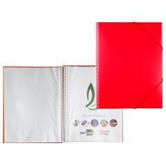 Carpeta liderpapel escaparate con espiral 80 fundas polipropileno din a4 rojo - Imagen 1