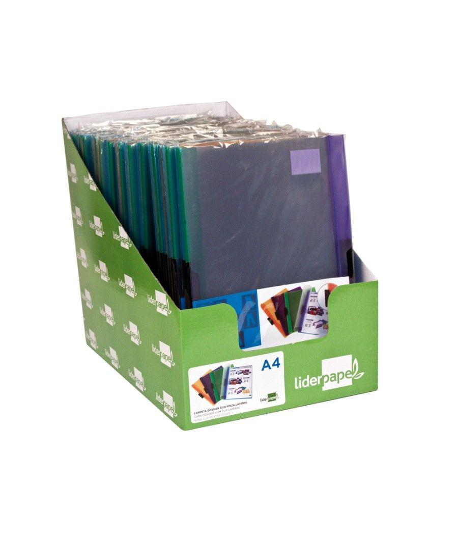 Carpeta liderpapel dossier pinza lateral polipropileno din a4 30 hojas pack de 4 colores surtidos - Imagen 1