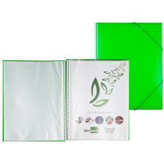 Carpeta liderpapel escaparate con espiral 40 fundas polipropileno din a4 verde - Imagen 1