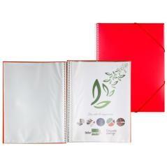 Carpeta liderpapel escaparate con espiral 40 fundas polipropileno din a4 rojo - Imagen 1