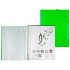 Carpeta liderpapel escaparate con espiral 30 fundas polipropileno din a4 verde - Imagen 1