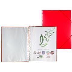 Carpeta liderpapel escaparate con espiral 30 fundas polipropileno din a4 rojo - Imagen 1