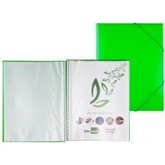 Carpeta liderpapel escaparate con espiral 20 fundas polipropileno din a4 verde - Imagen 1