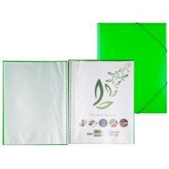 Carpeta liderpapel escaparate con espiral 10 fundas polipropileno din a4 verde - Imagen 1