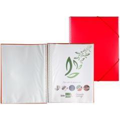 Carpeta liderpapel escaparate con espiral 10 fundas polipropileno din a4 rojo - Imagen 1