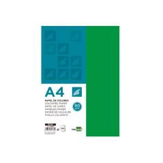 Papel color liderpapel a4 80g/m2 verde intenso paquete de 100 - Imagen 1