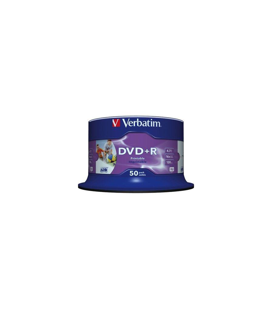 Verbatim DVD+R Wide Inkjet Printable No ID Brand 4,7 GB 50 pieza(s) - Imagen 1