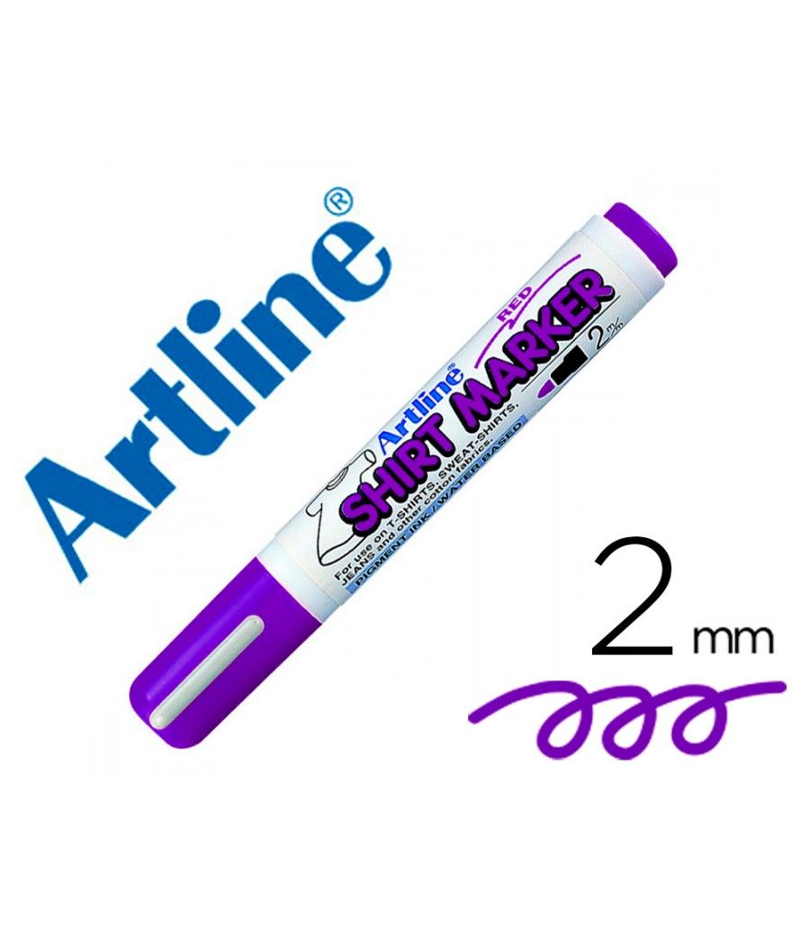 Rotulador artline camiseta ekt-2 violeta punta redonda 2 mm para uso en camisetas - Imagen 1