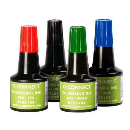 Tinta tampón q-connect negro frasco de 28 ml - Imagen 1