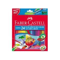 Lápices de colores faber-castell acuarelables caja de 24 colores surtidos - Imagen 1