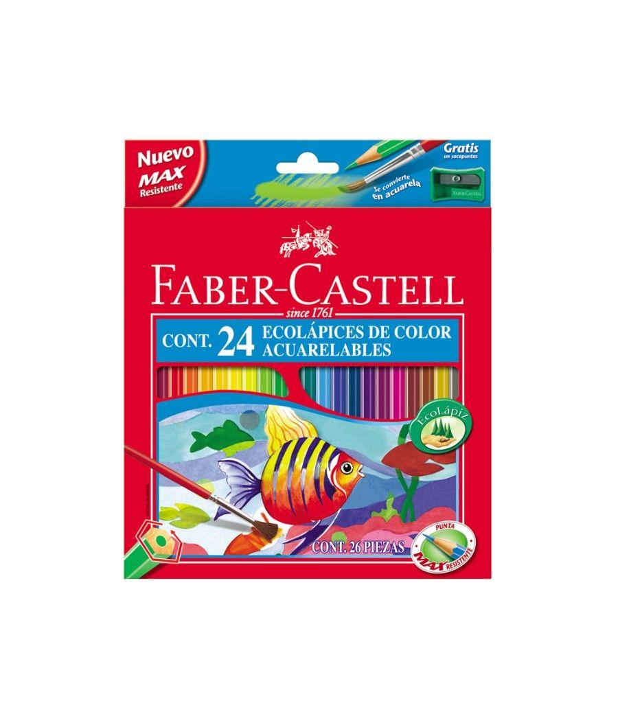 Lápices de colores faber-castell acuarelables caja de 24 colores surtidos - Imagen 1