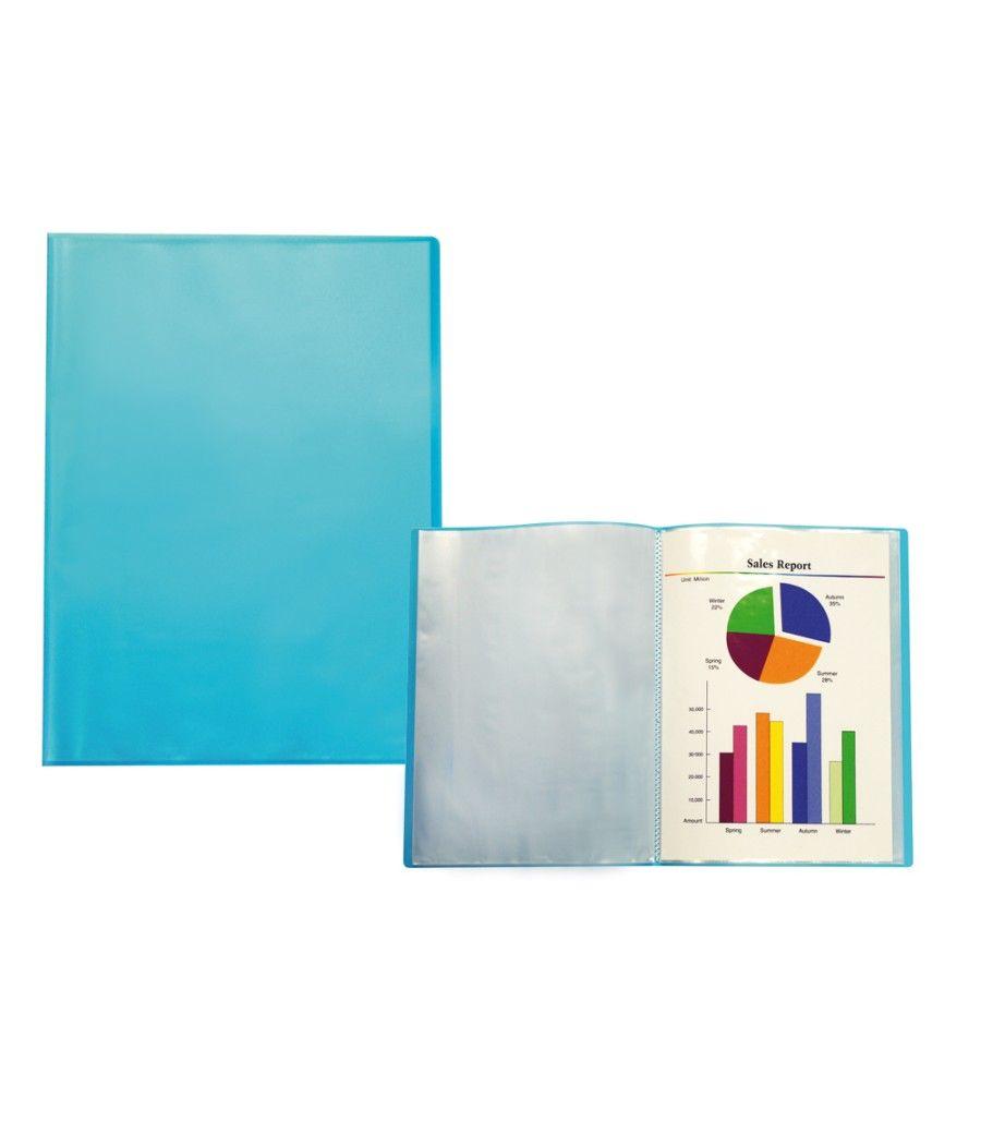 Carpeta liderpapel escaparate 47492 30 fundas polipropileno din a4 azul translucido - Imagen 1