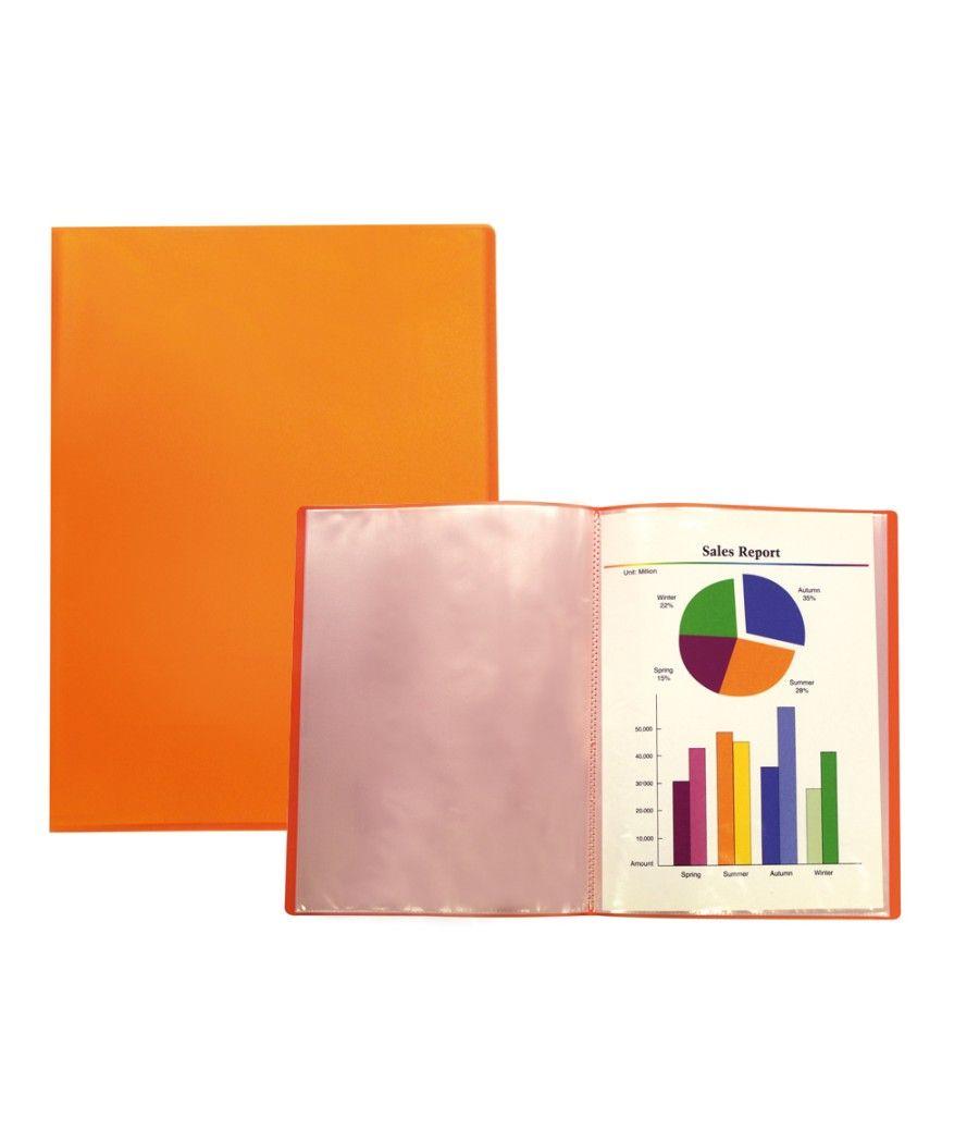 Carpeta liderpapel escaparate 47481 10 fundas polipropileno traslucida din a4 naranja frosty - Imagen 1