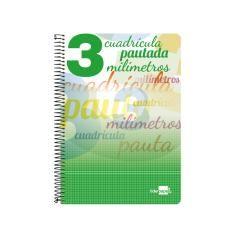 Cuaderno espiral liderpapel cuarto pautaguia tapa blanda 40h 75 gr cuadro pautado 3 mm con margen colores surtidos - Imagen 1